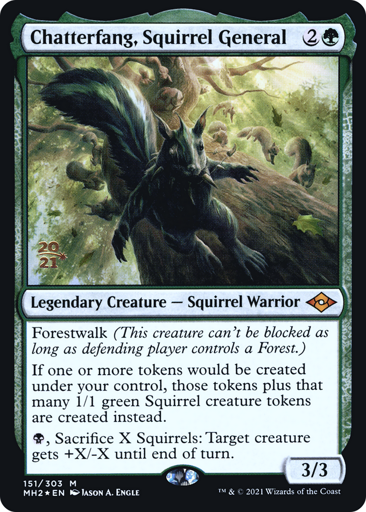 Image of Chatterfang, Squirrel General (PRE-151) - Modern Horizons 2 Promos Foil