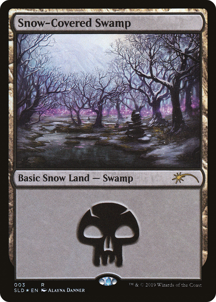 Image of Snow-Covered Swamp (3) (SLD-003) - Secret Lair Drop Foil