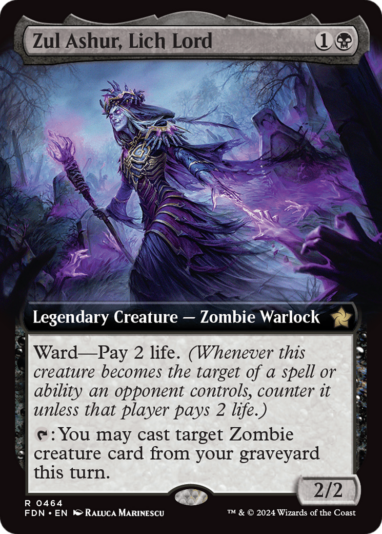 Image of Zul Ashur, Lich Lord (Extended Art) (FDN-464) - Foundations: (Extended Art) Foil