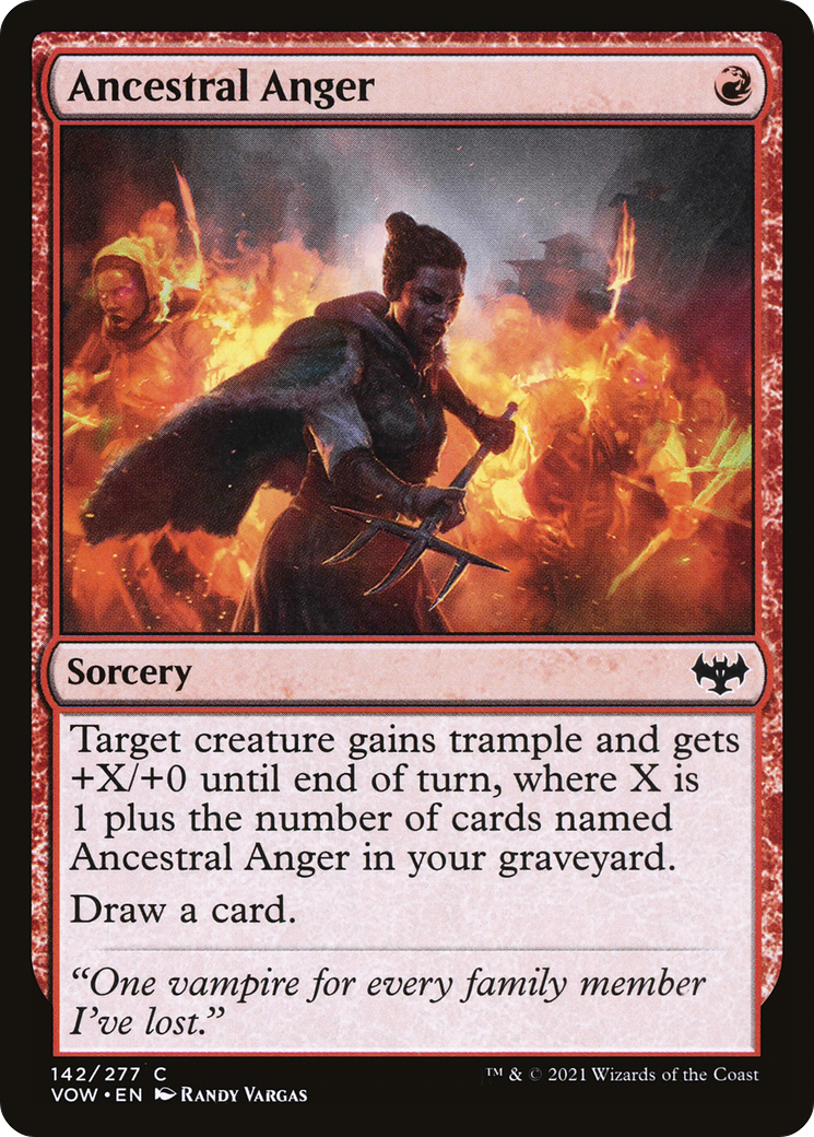 Image of Ancestral Anger (VOW-142) - Innistrad: Crimson Vow Foil