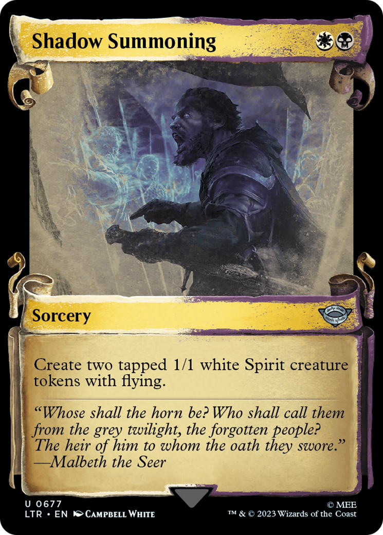 Image of Shadow Summoning (Showcase Scrolls) (LTR-677) - The Lord of the Rings: Tales of Middle-earth: (Showcase) Foil