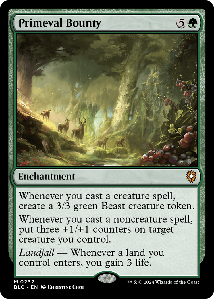 Image of Primeval Bounty (BLC-232) - Bloomburrow Commander