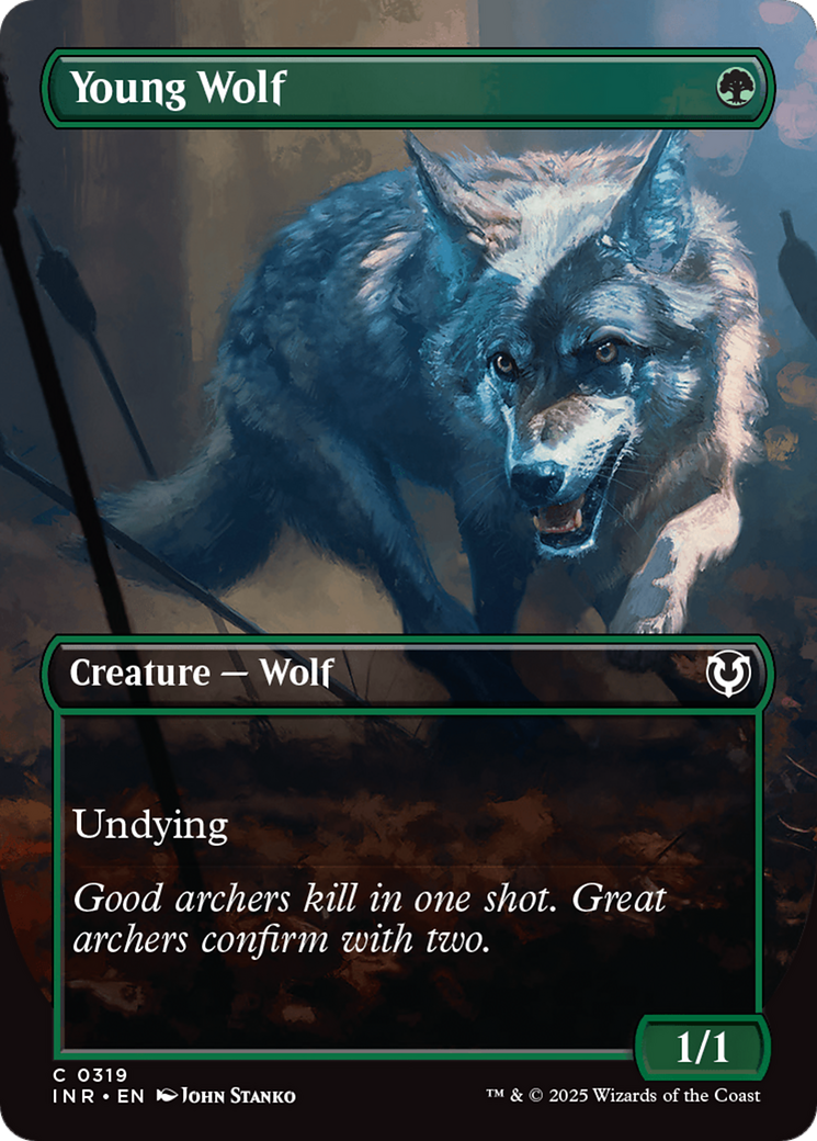 Image of Young Wolf (Borderless) (INR-319) - Innistrad Remastered (Borderless) Foil