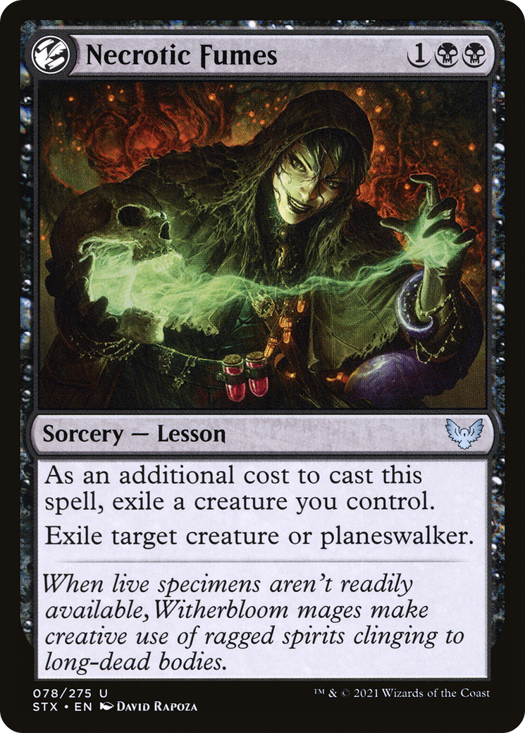 Image of Necrotic Fumes (STX-078) - Strixhaven: School of Mages: (lesson) Foil