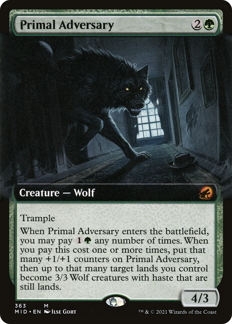 Image of Primal Adversary (Extended Art) (MID-363) - Innistrad: Midnight Hunt: (Extended Art) Foil