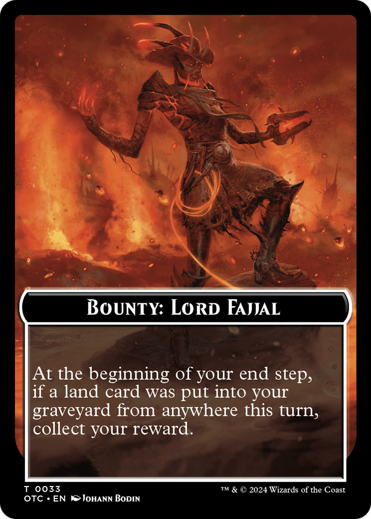 Image of Bounty: Lord Fajjal // Wanted! (TOTC-033) - Outlaws of Thunder Junction Commander Tokens Foil