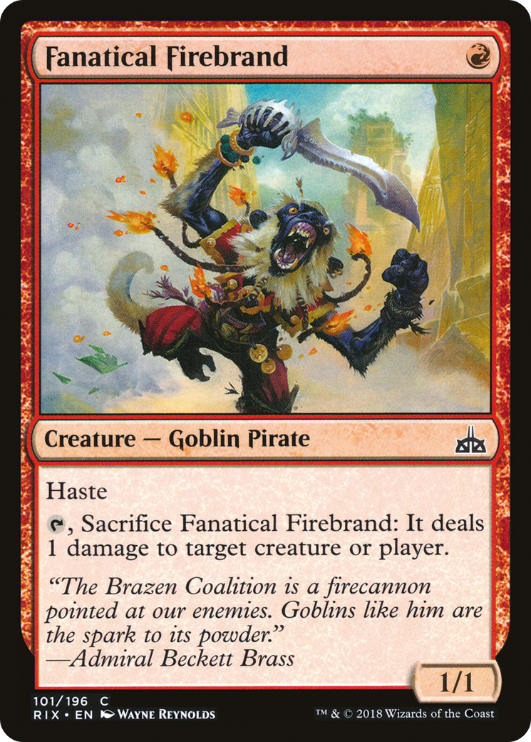 Image of Fanatical Firebrand (RIX-101) - Rivals of Ixalan Foil