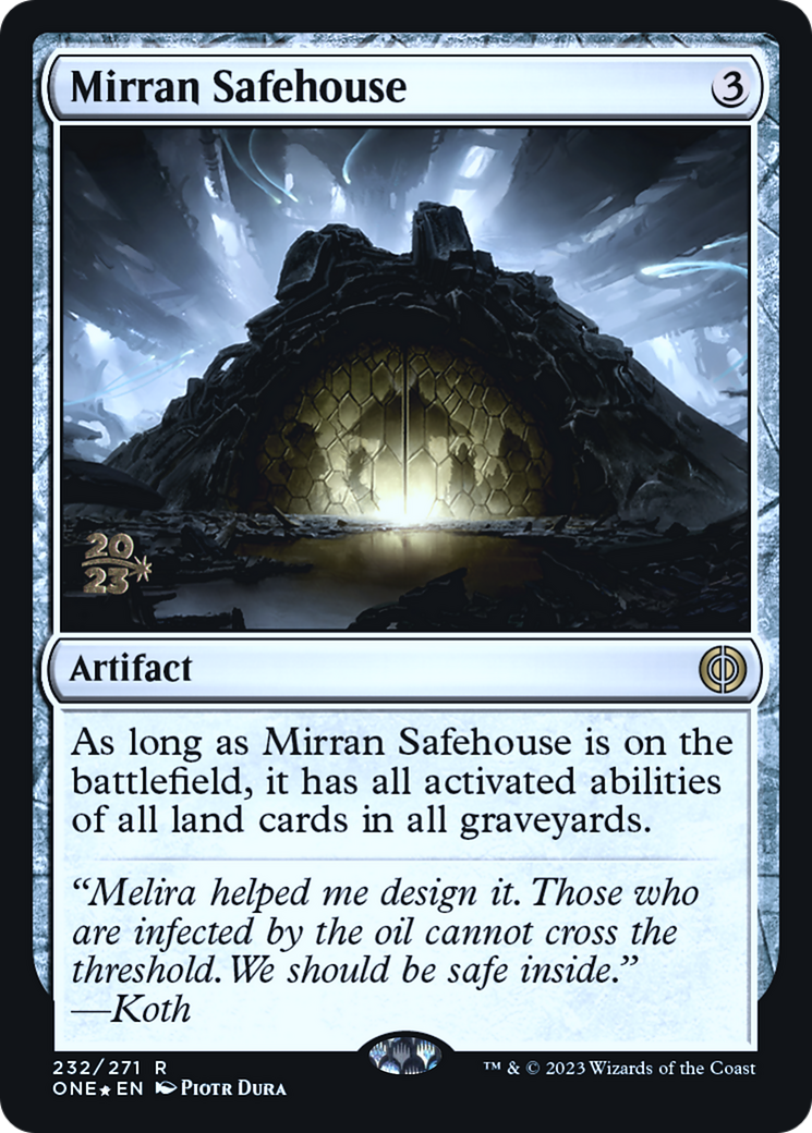 Image of Mirran Safehouse (PRE-232) - Phyrexia: All Will Be One Promos Foil