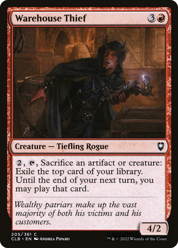 Image of Warehouse Thief (CLB-205) - Commander Legends: Battle for Baldur's Gate Foil