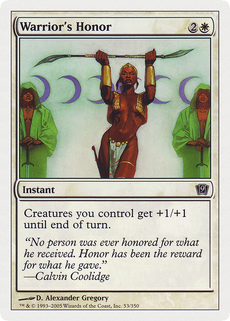 Image of Warrior's Honor (9ED-53★) - 9th Edition Foil