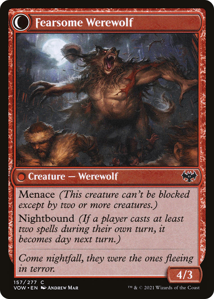 Image of Fearful Villager (VOW-157) - Innistrad: Crimson Vow: (Double Faced Transform)