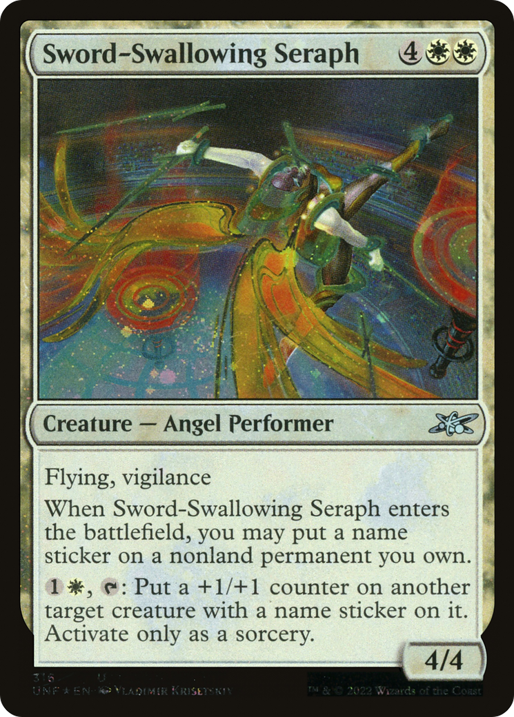 Image of Sword-Swallowing Seraph (Galaxy Foil) (UNF-316) - Unfinity Foil