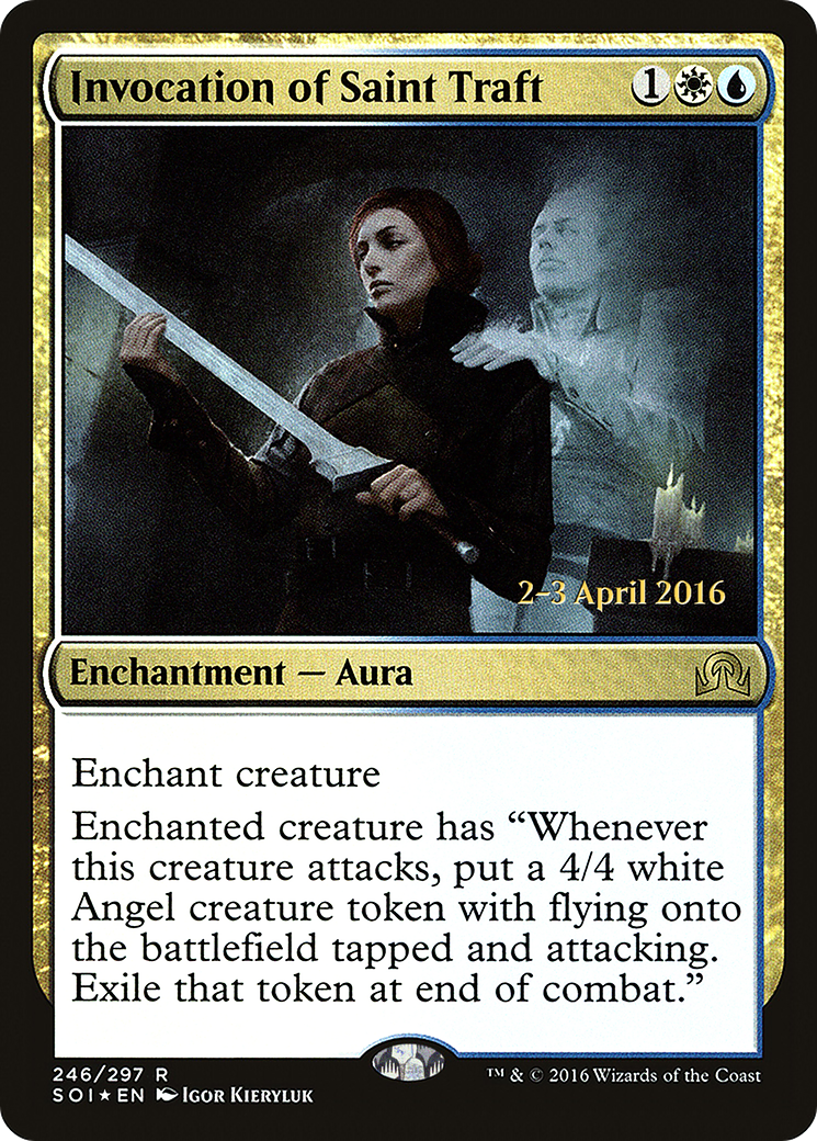 Image of Invocation of Saint Traft (PRE-246) - Shadows over Innistrad Promos Foil