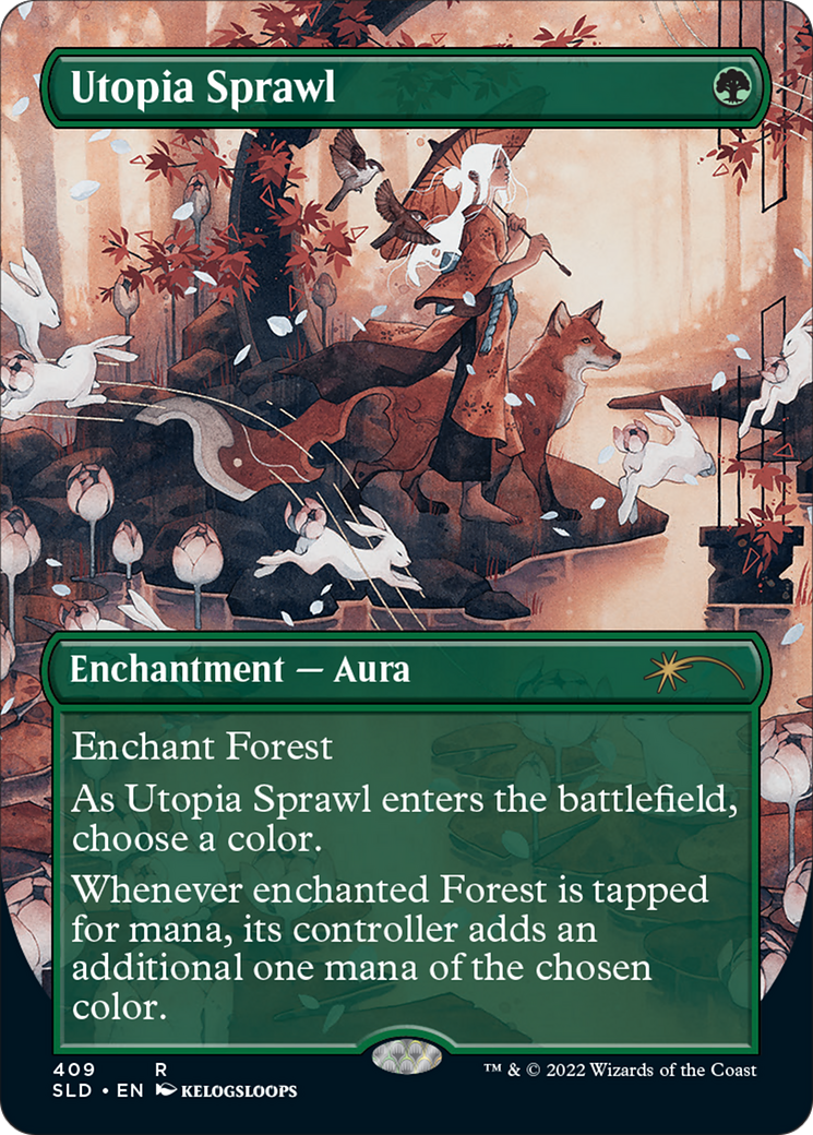Image of Utopia Sprawl (Borderless) (SLD-409) - Secret Lair Drop (Borderless) Foil