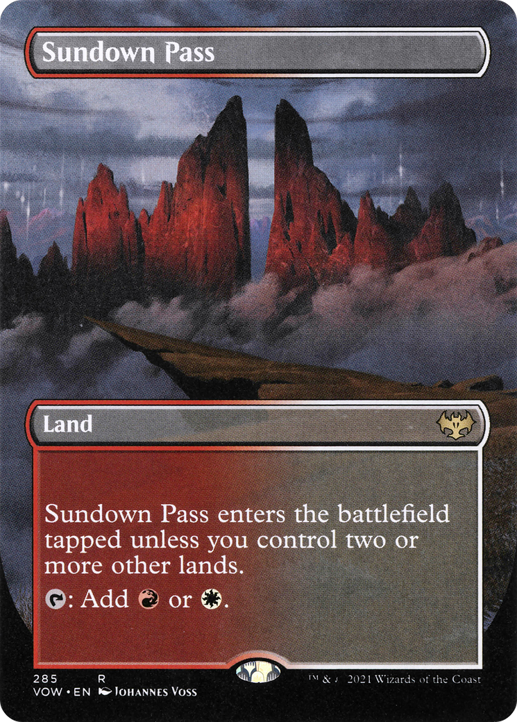 Image of Sundown Pass (Borderless) (VOW-285) - Innistrad: Crimson Vow (Borderless)
