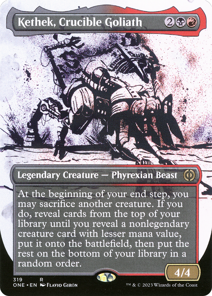 Image of Kethek, Crucible Goliath (Showcase) (ONE-319) - Phyrexia: All Will Be One: (Showcase) (Borderless) Foil