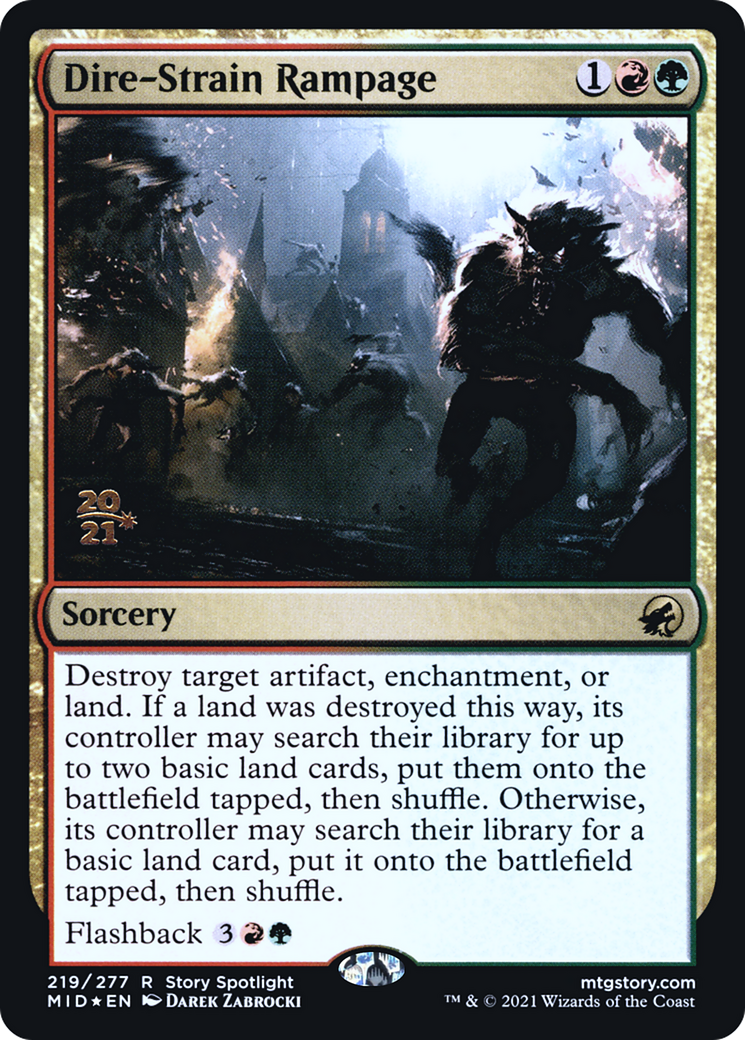 Image of Dire-Strain Rampage (PRE-219) - Innistrad: Midnight Hunt Promos Foil