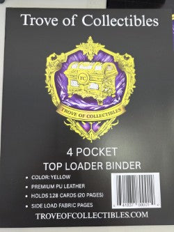Image of TroveOfCollectible 4 Pocket Toploader Binder Yellow