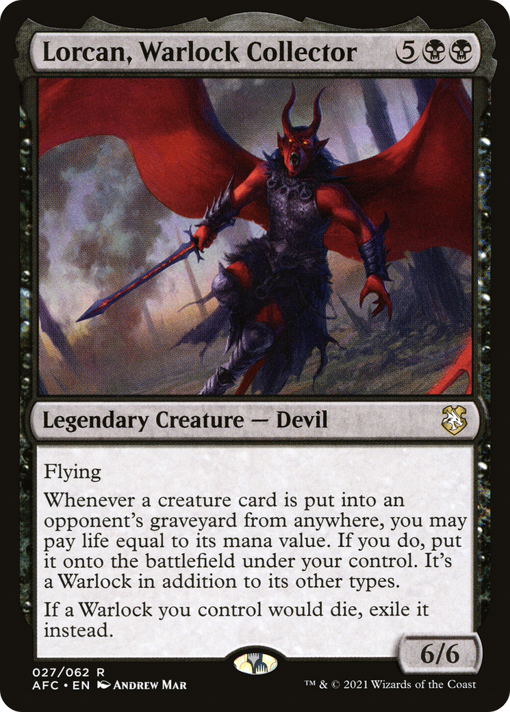 Image of Lorcan, Warlock Collector (AFC-027) - Forgotten Realms Commander