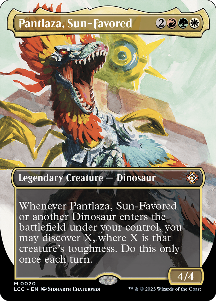 Image of Pantlaza, Sun-Favored (Borderless) (LCC-020) - The Lost Caverns of Ixalan Commander (Borderless)