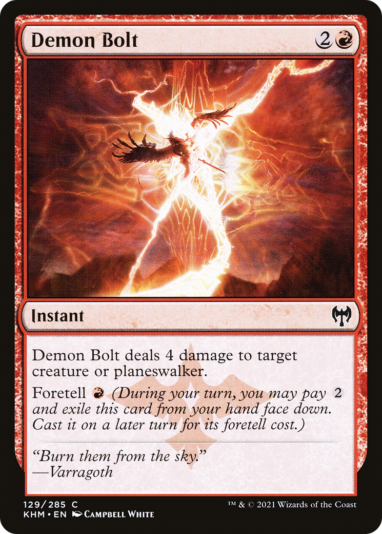 Image of Demon Bolt (KHM-129) - Kaldheim Foil