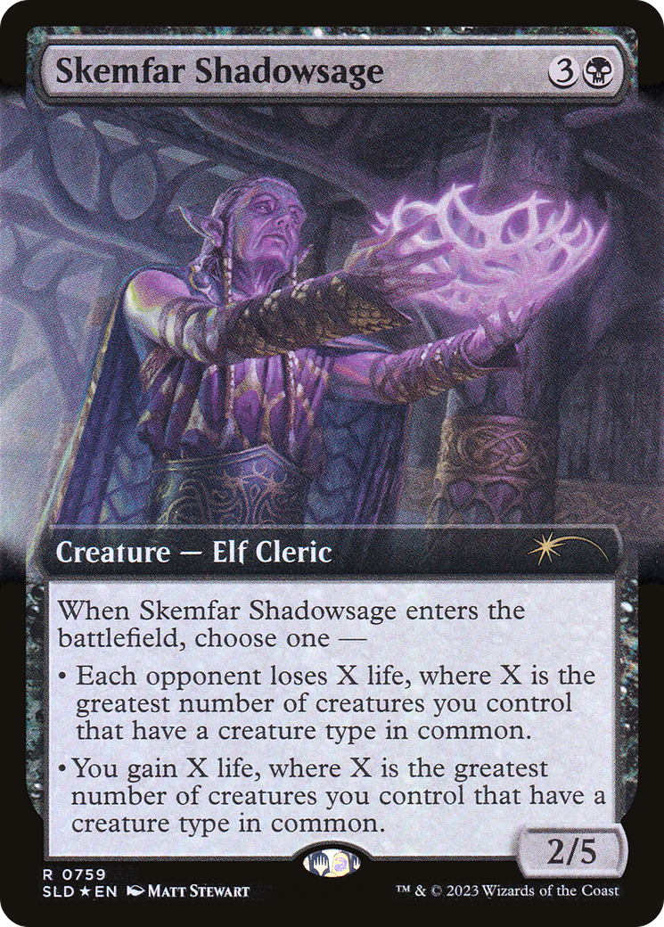 Image of Skemfar Shadowsage (Extended Art) (SLD-759) - Secret Lair Drop: (Extended Art) Foil