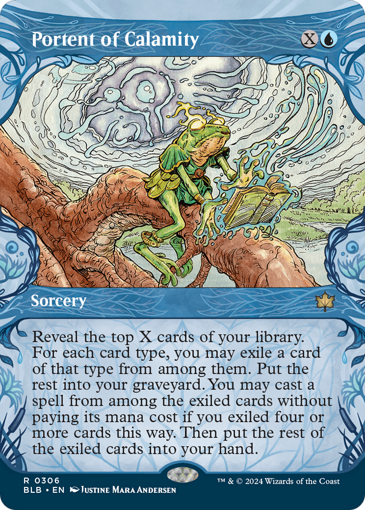 Image of Portent of Calamity (Showcase) (BLB-306) - Bloomburrow: (Showcase) (Borderless) Foil