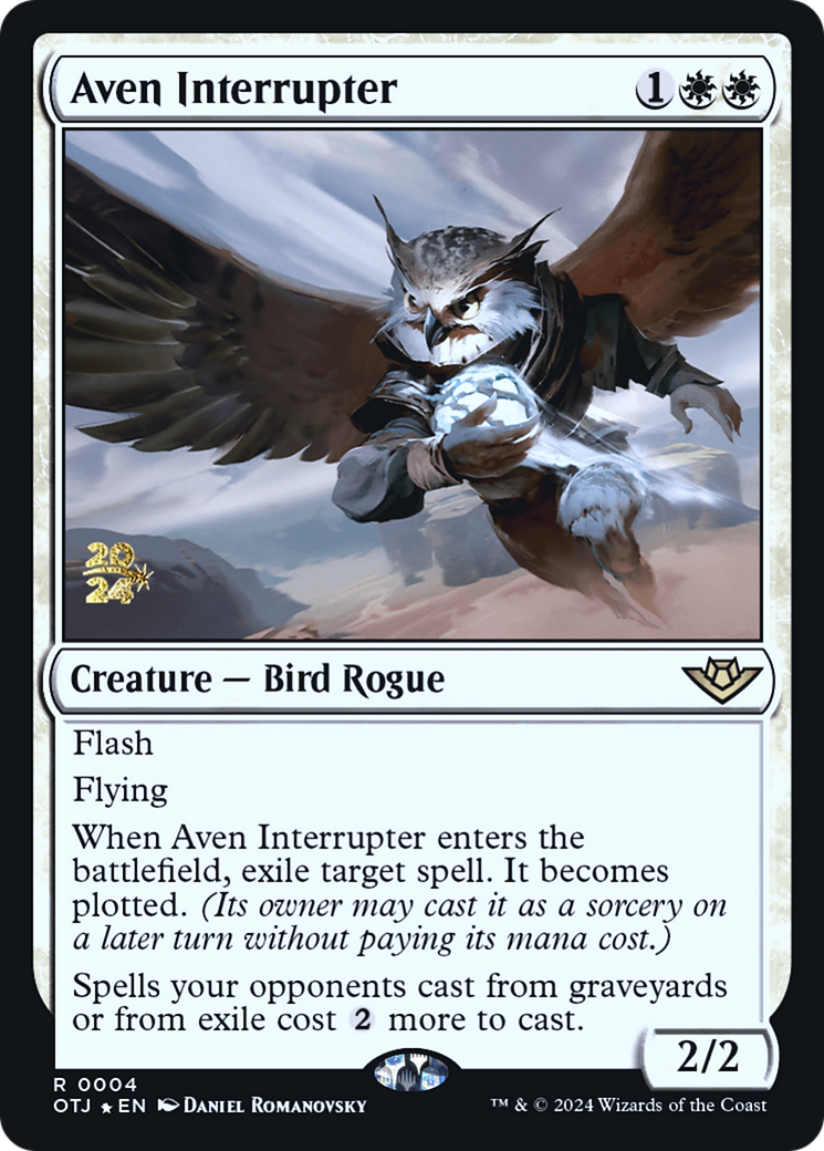 Image of Aven Interrupter (PRE-004) - Outlaws of Thunder Junction Promos Foil