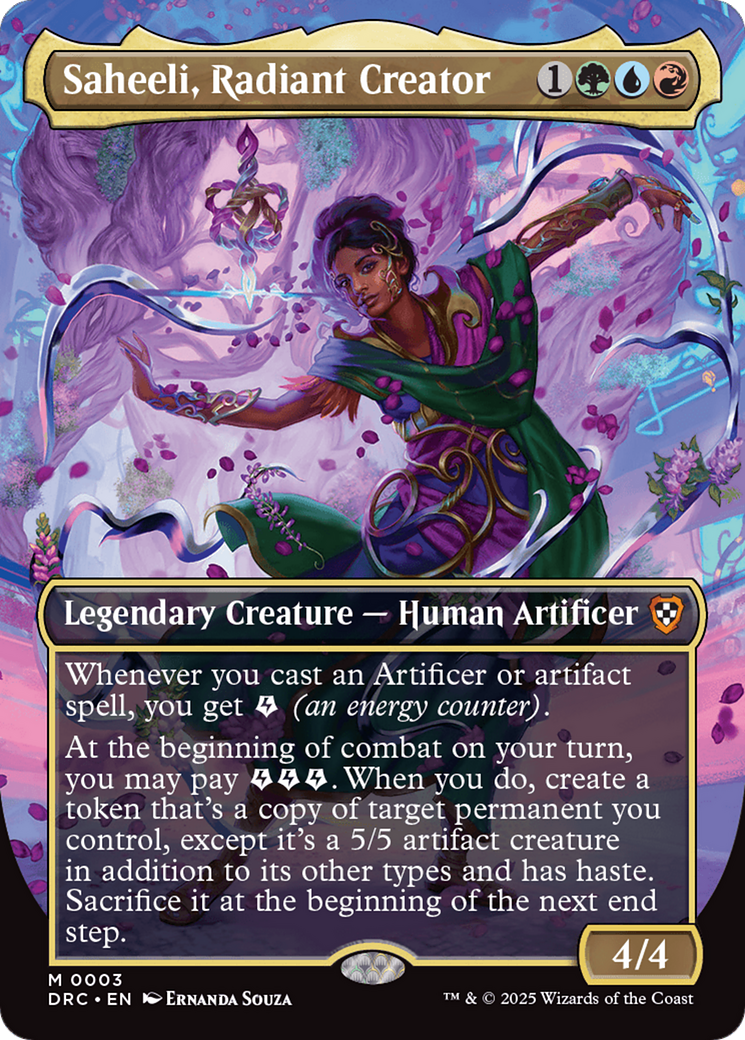Image of Saheeli, Radiant Creator (Borderless) (DRC-003) - Commander: Aetherdrift (Borderless)