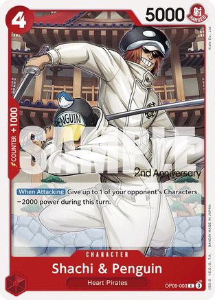 Image of Shachi & Penguin (OP09-003) - Emperors in the New World: 2nd Anniversary Tournament Cards