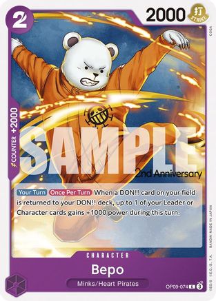 Image of Bepo (OP09-074) - Emperors in the New World: 2nd Anniversary Tournament Cards