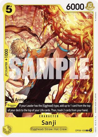 Image of Sanji (105) (OP09-105) - Emperors in the New World: 2nd Anniversary Tournament Cards