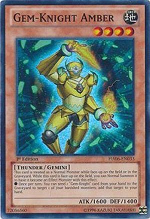 Image of Gem-Knight Amber (HA06-EN033) - Hidden Arsenal 6: Omega Xyz Unlimited