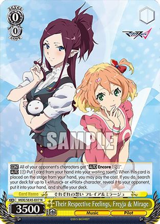 Image of Their Respective Feelings, Freyja & Mirage (MDE/SE45E07 N) - MACROSS Delta Premium Booster