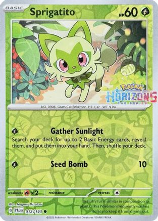 Image of Sprigatito 012/193  - Reverse Holofoil Miscellaneous Cards & Products - Common