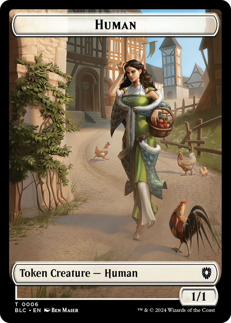 Image of Human (TBLC-006) - Bloomburrow Commander Tokens Foil