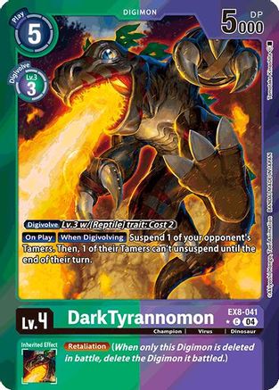 Image of DarkTyrannomon (Limited Foil) (EX8-041) - Chain of Liberation Foil