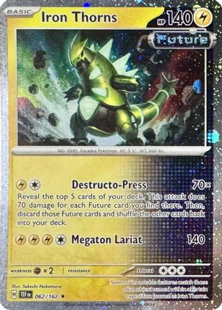 Image of Iron Thorns 062/162  - Holofoil Miscellaneous Cards & Products - Rare