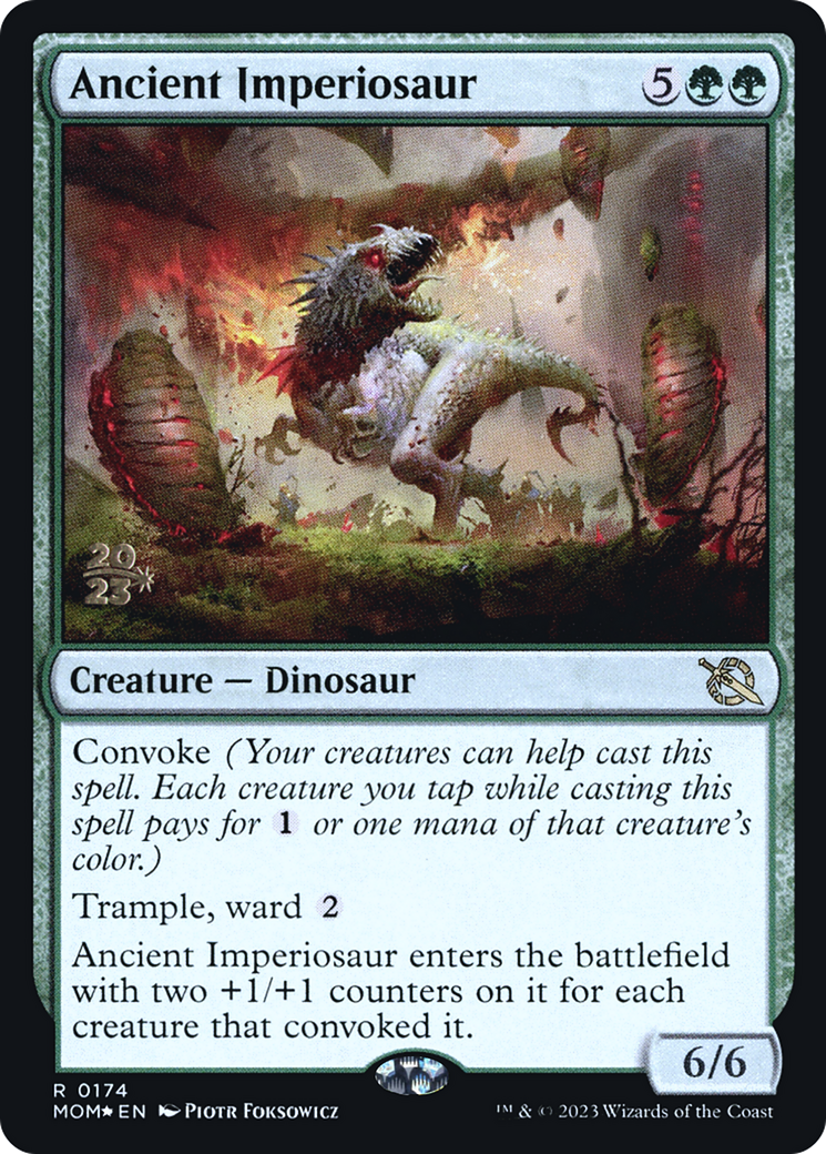 Image of Ancient Imperiosaur (PRE-174) - March of the Machine Promos Foil