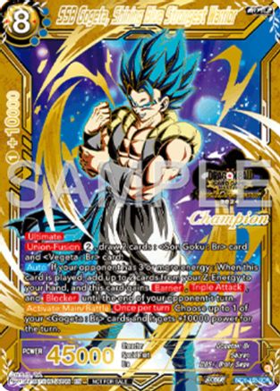 Image of SSB Gogeta, Shining Blue Strongest Warrior (Champion) (BT26-138) - Tournament Promotion Cards Foil
