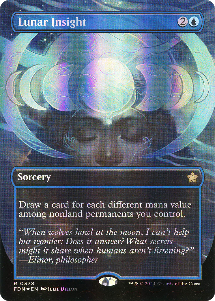 Image of Lunar Insight (Borderless) (Mana Foil) (FDN-378) - Foundations (Borderless) Foil