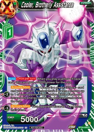 Image of Cooler, Brotherly Assistance (Championship 2024 Finals Zenkai Pack) (BT24-059) - Tournament Promotion Cards Foil