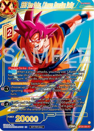 Image of SSG Son Goku, Crimson Guardian Deity (Championship 2024 Finals Zenkai Pack) (Gold Stamped) (BT24-004) - Tournament Promotion Cards Foil