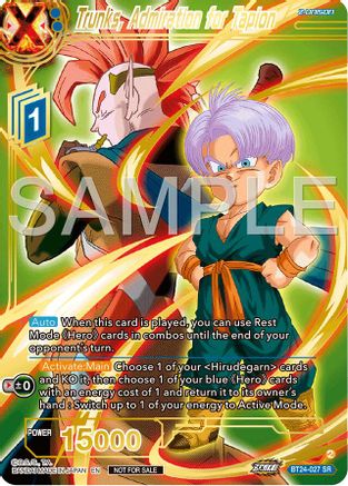 Image of Trunks, Admiration for Tapion (Championship 2024 Finals Zenkai Pack) (Gold Stamped) (BT24-027) - Tournament Promotion Cards Foil