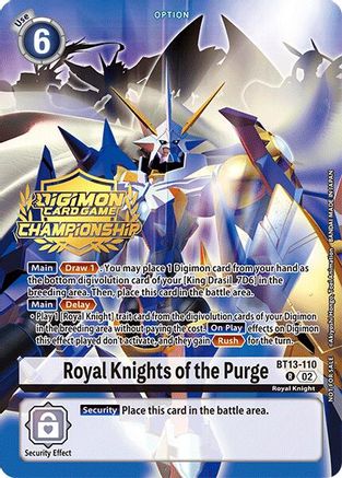 Image of Royal Knights of the Purge (Championship 2024 Gold Stamp Card Set) (BT13-110) - Versus Royal Knights Foil