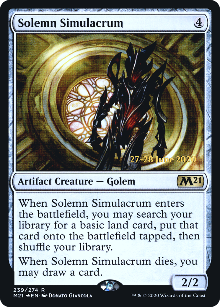 Image of Solemn Simulacrum (PRE-239S) - Core Set 2021 Promos Foil