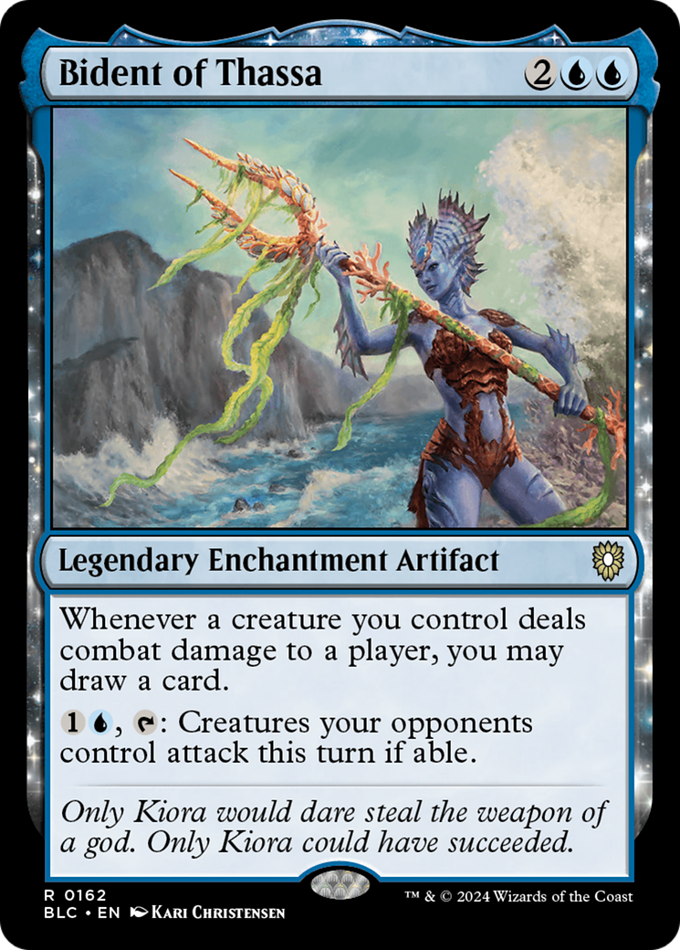 Image of Bident of Thassa (BLC-162) - Bloomburrow Commander