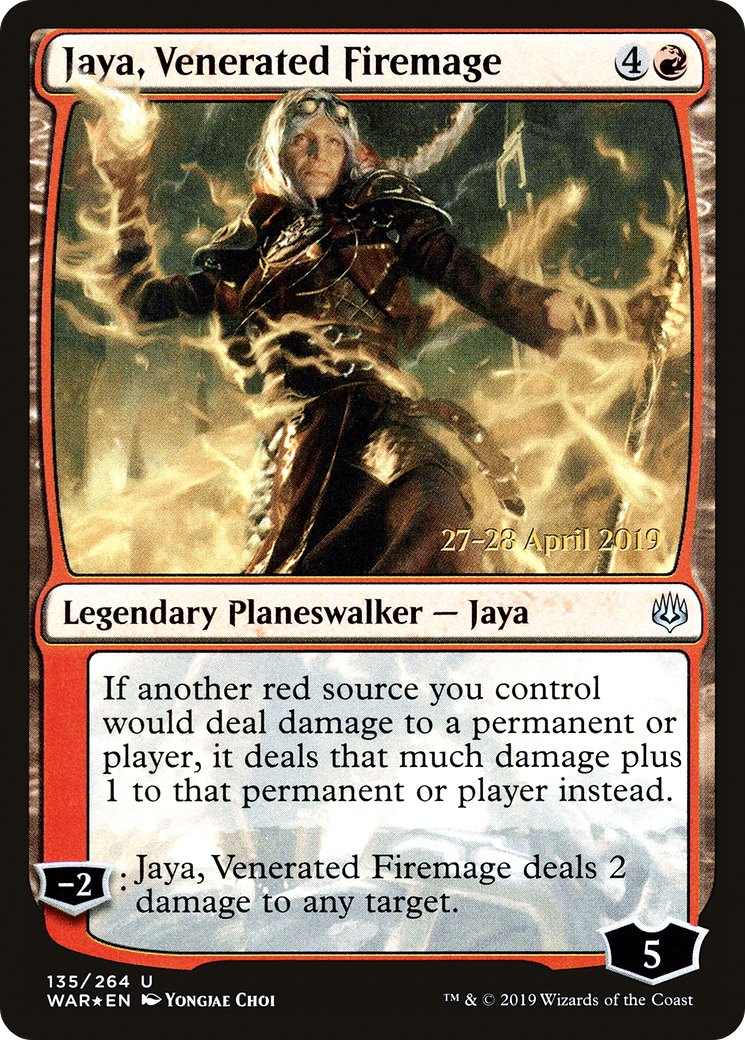 Image of Jaya, Venerated Firemage (PRE-135S) - War of the Spark Promos Foil