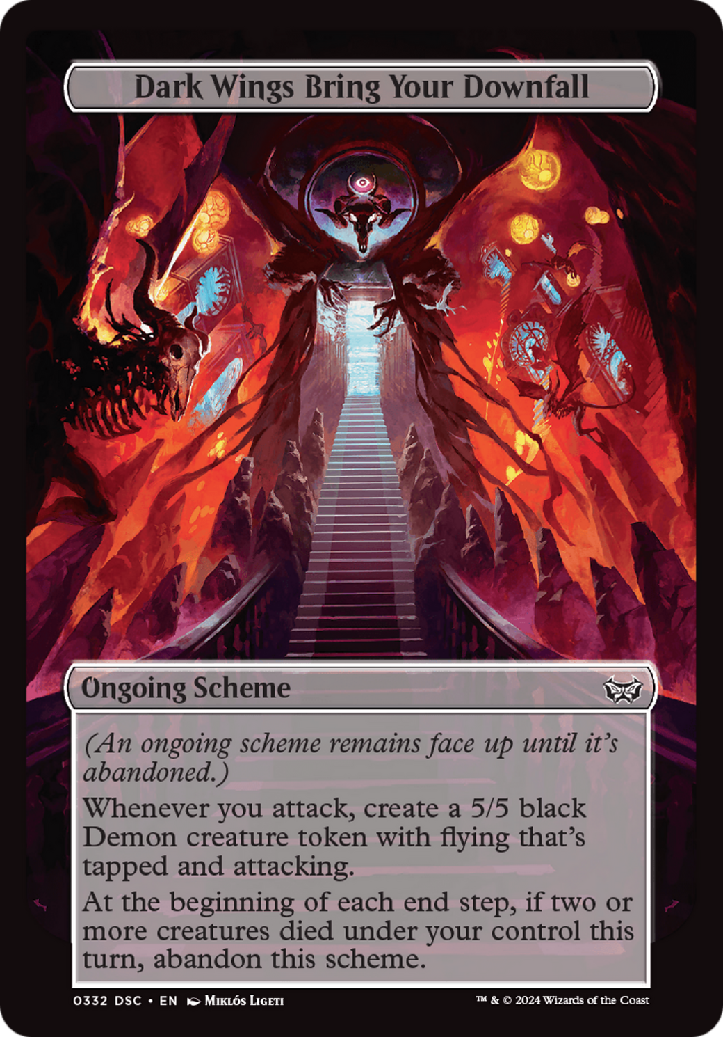 Image of Dark Wings Bring Your Downfall (Full Art) (A:DSC-332) - Duskmourn: House of Horror Commander