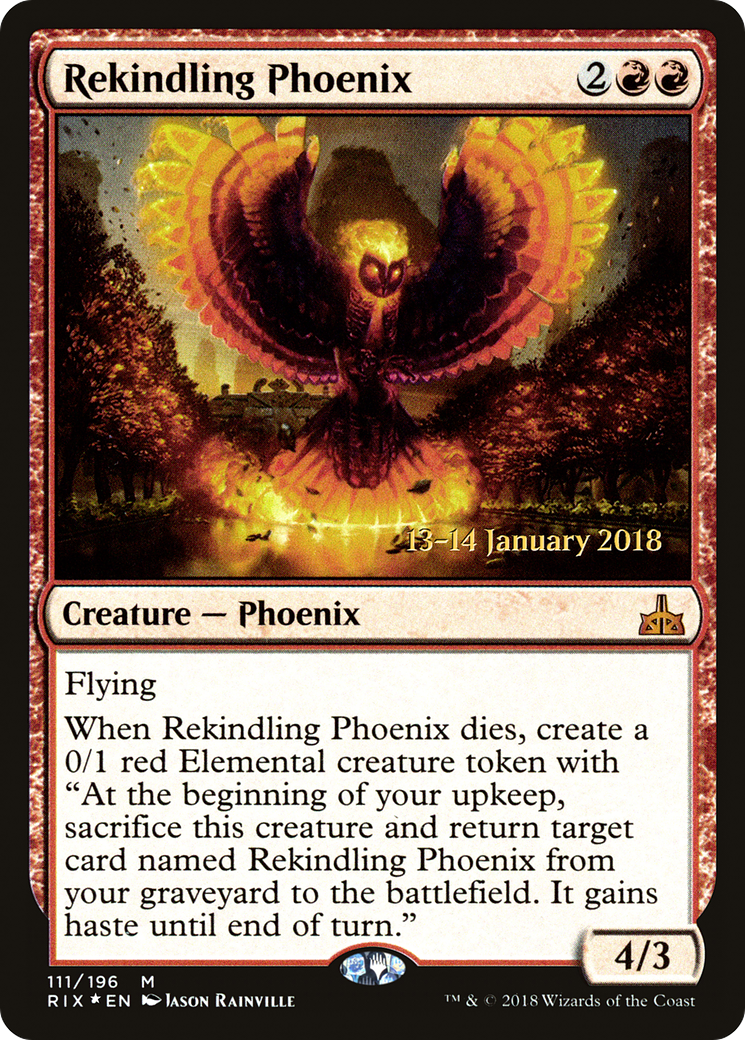 Image of Rekindling Phoenix (PRE-111) - Rivals of Ixalan Promos Foil
